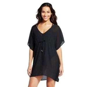 Merona Black Sheer Black Swim Suit Cover-Up Size